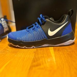 High quality blue and black Nike shoes.